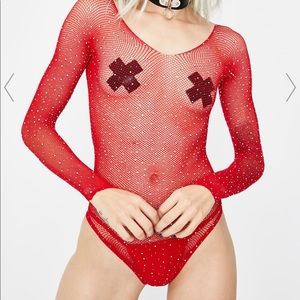 Cherry rhinestone bodysuit